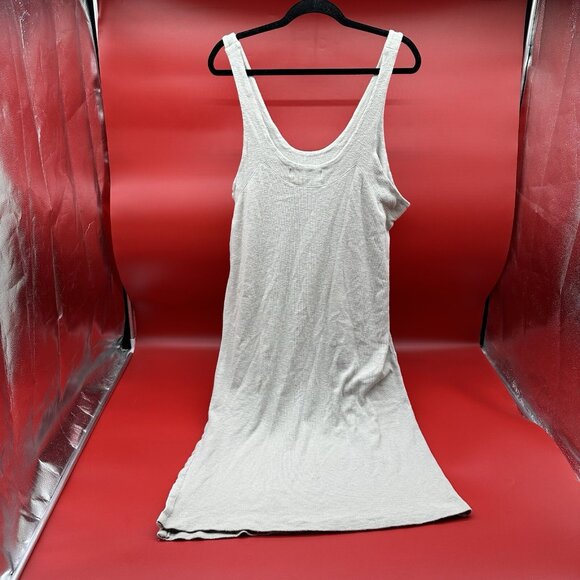 Free People Beach Be Happy Pinafore Size Medium Beige Sleeveless Midi Dress FLAW - Picture 10 of 16